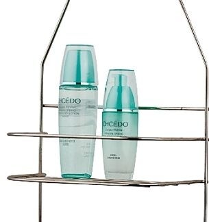 Simple Spaces SS-SC-25-NK Shower Caddy, 2-Shelf, Steel, 10 in OAW, 19 in OAH, 4-1/4 in OAD, 10 lb