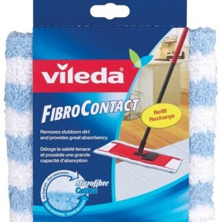 Vileda Fibro Contact 126445 Mop Refill, Cotton/Microfiber, White