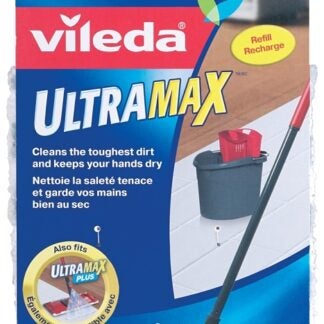 Vileda UltraMax 158806 Mop Refill, Microfiber Cloth, Gray/White