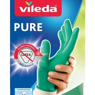 Vileda 137550 Gloves, S/M, Cotton/Nitrile, Blue