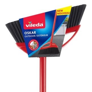 Vileda 164340 Oskar Broom, 12 in Sweep Face, Plastic Bristle, 51 in L, Steel Handle