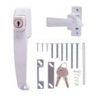 ProSource 47015-UKW-PS Pushbutton Latch, Zinc, White, 5/8 to 1-1/2 in Thick Door, 5/8 in Backset