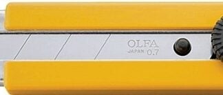 Olfa 5006 Utility Knife, 25 mm W Blade, Stainless Steel Blade, Symmetrical Handle, Yellow Handle