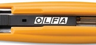 Olfa 1086095 Safety Knife with Tape Slitter, Stainless Steel Blade, Curved, Symmetrical Handle