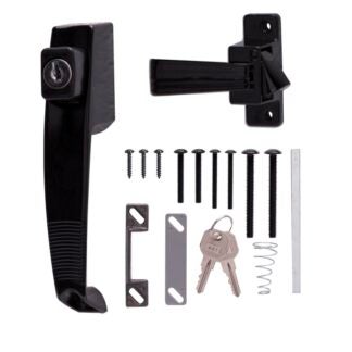 ProSource 47020-UK-PS Pushbutton Latch, Zinc, Black, 5/8 to 1-1/2 in Thick Door, 5/8 in Backset