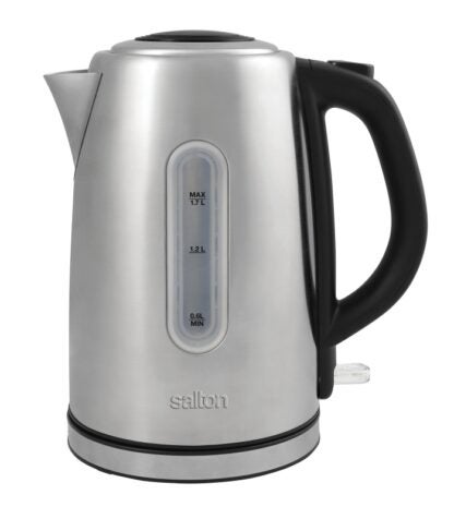 Salton JK1903 Cordless Electric Kettle, 1.7 L Capacity, 1500 W, Stainless Steel, On/Off Switch Control