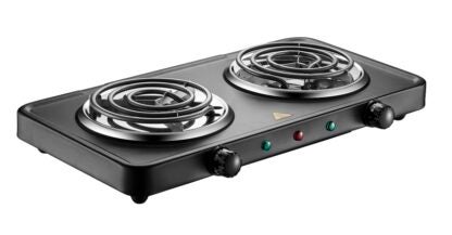 Salton HP1941 Portable Cooktop, 2-Cooking Element, Black