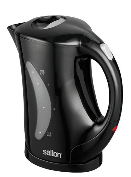 Salton JK1199 Cordless Electric Jug Kettle, 1.7 L Capacity, Plastic/Stainless Steel, Black