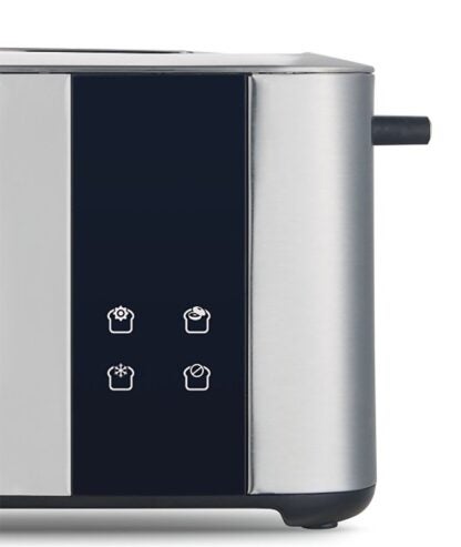 Salton ET2108 Digital Toaster, 1500 W, 4-Slice, Digital Control, Stainless Steel, Silver