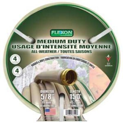 Flexon FAW58150CN Garden Hose, 5/8 in, 150 ft L, Vinyl, Beige