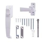 ProSource 47015-UW-PS Pushbutton Latch, Zinc, White, 5/8 to 1-1/2 in Thick Door, 5/8 in Backset