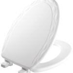 Mayfair 134EC 000 Toilet Seat, Elongated, Wood, White, Easy Clean and Change Hinge