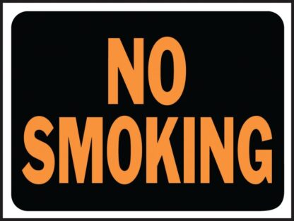 Hy-Ko Hy-Glo Series 3013 Identification Sign, Rectangular, NO SMOKING, Fluorescent Orange Legend, Black Background Sells in Quantity of 10