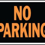 Hy-Ko Hy-Glo Series 3012 Identification Sign, Rectangular, NO PARKING, Fluorescent Orange Legend, Black Background Sells in Quantity of 10