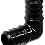 BOW 502104 Tube Elbow, 3/4 in, 90 deg Angle, Poly, Black Sells in Quantity of 25