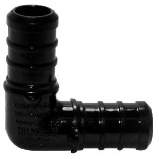 BOW 502088 Tube Elbow, 1/2 in, 90 deg Angle, Poly, Black Sells in Quantity of 25