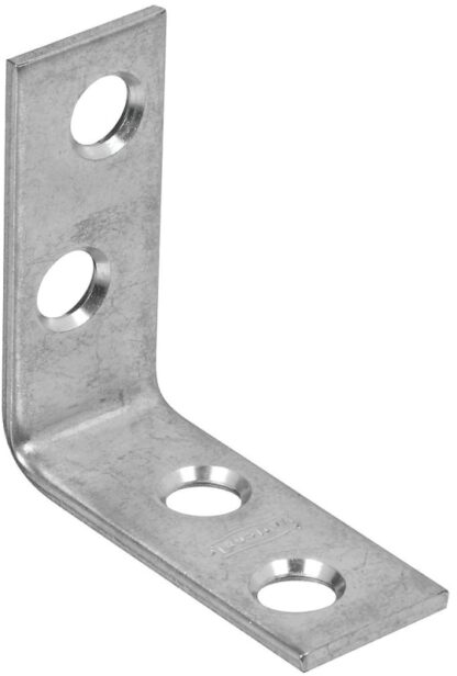 National Hardware 115BC Series N266-304 Corner Brace, 1-1/2 in L, 5/8 in W, Steel, Zinc, 0.08 Thick Material Sells in Quantity of 40