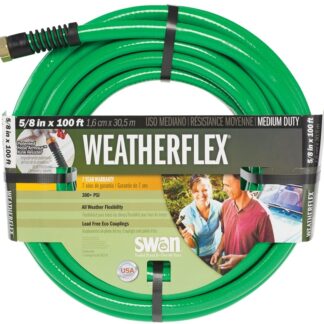 SWAN SNWF58100 Garden Hose, 100 ft L, Vinyl, Green