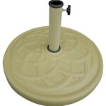 Seasonal Trends 69332 Umbrella Base, 21.65 in Dia, 13.2 in H, Round, Resin/Steel/Plastic, Sandstone