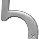 Hy-Ko Prestige Series BR-43SN/5 House Number, Character: 5, 4 in H Character, Nickel Character, Brass Sells in Quantity of 3