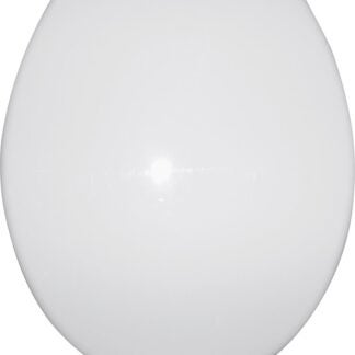 ProSource Q-328-WH Toilet Seat, Round, Polypropylene, White, Plastic Hinge