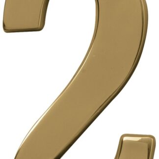 Hy-Ko Prestige Series BR-51PB/2 House Number, Character: 2, 5 in H Character, Brass Character, Brass Sells in Quantity of 3