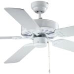 Boston Harbor 52-CASA-ES-EN-WH Ceiling Fan, 5-Blade, Bleached Oak/White Blade, 52 in Sweep, MDF Blade, 3-Speed