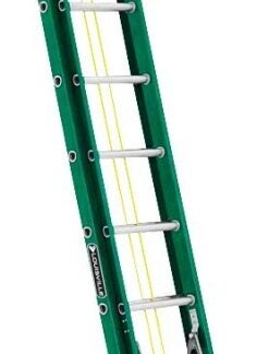 Louisville FE0616 Extension Ladder, 225 lb, Fiberglass, Green