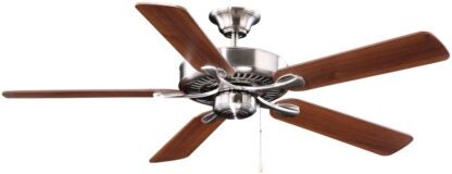 Boston Harbor YG314-ES-EN-BN Ceiling Fan, 5-Blade, Dark Walnut Blade, 52 in Sweep, MDF Blade, 3-Speed