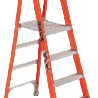 Louisville FXP1704 Platform Ladder, 46 in Max Standing H, 300 lb, Type IA Duty Rating, 4-Rung, 3 in D Step, Fiberglass