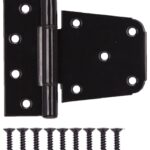 ProSource LR-183-PS Gate Hinge, Steel, Black, Fixed Pin, 180 deg Range of Motion, 46 (Pair) lb