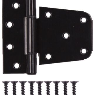 ProSource LR-183-PS Gate Hinge, Steel, Black, Fixed Pin, 180 deg Range of Motion, 46 (Pair) lb