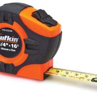 Crescent Lufkin P1000 Series PHV1035CMEN Tape Measure, 16 ft L Blade, 3/4 in W Blade, Steel Blade, Rubber Case