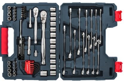 Crescent CTK70C Mechanic Tool Set, 70-Piece, Alloy Steel, Polished Chrome