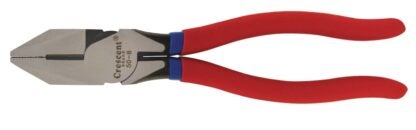 Crescent 508CVNN Lineman's Solid Joint Plier, 8-5/16 in OAL, 11 AWG Cutting Capacity, Red Handle, Spring Tempered Handle