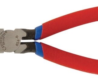 Crescent 6546CVSMLNN Solid Joint Side Cutting Plier, 6-5/8 in OAL, 14 AWG Cutting Capacity, Red Handle, 11/16 in W Jaw