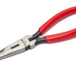 Crescent 6547CVNN Long Chain Nose Plier, 7-1/2 in OAL, 14 AWG Cutting Capacity, Red Handle, 3/4 in W Jaw