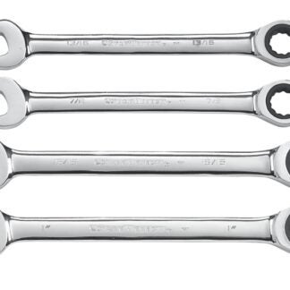 GearWrench 9309D Wrench Set, 4-Piece, Steel, Polished Chrome, Specifications: SAE Measurement