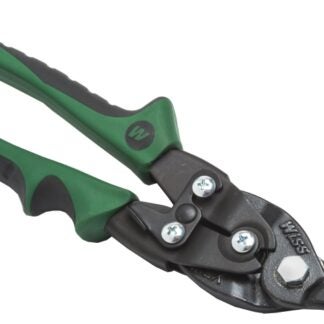 Crescent Wiss M2P Aviation Snip, 9-3/4 in OAL, 1-3/8 in L Cut, Right, Straight Cut, Ergonomic Handle, Black/Green Handle