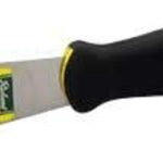 Richard RUB-1-1/4S Stiff and Chisel Putty Knife, 1-1/4 in W Blade, HCS Blade, Santoprene Handle, Ergonomic Handle