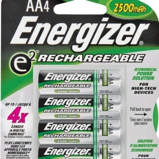 Energizer NH15BP-4 Rechargeable Battery, 1.2 V Battery, 2300 mAh, AA Battery, Nickel-Metal Hydride, Black