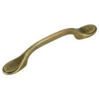 Richelieu BP30710BB Cabinet Pull, 5 in L Handle, 23/32 in H Handle, 31/32 in Projection, Metal, Burnished Brass