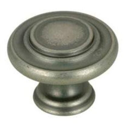 Richelieu BP10734142 Cabinet Knob, 31/32 in Projection, Metal, Pewter