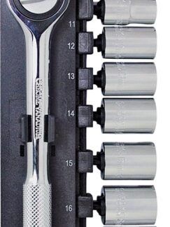 Vulcan 13PC-3M Socket Set, Chrome Vanadium Steel, Chrome