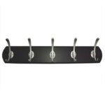 Richelieu T38551184 Hook Rack, 3-3/32 in L, 21-1/2 in W, Metal/Wood, Espresso