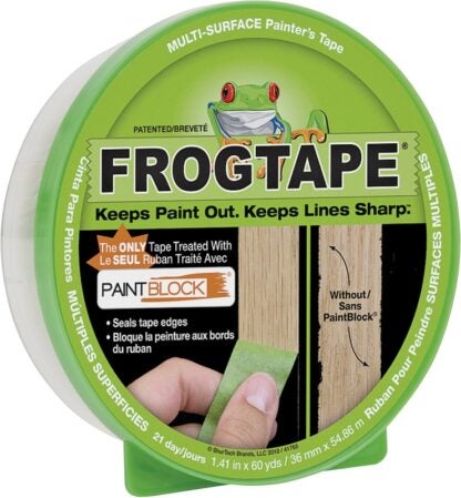 FrogTape 1408436 Painting Tape, 60 yd L, 1.41 in W, Green