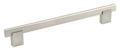 Richelieu BP905192195 Cabinet Pull, 8-13/16 in L Handle, 1-11/32 in Projection, Aluminum/Metal, Brushed Nickel