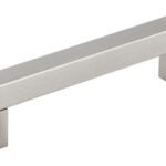 Richelieu BP520128195 Cabinet Pull, 5-23/32 in L Handle, 21/32 in H Handle, 1-1/2 in Projection, Metal/Stainless Steel