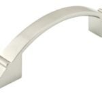 Richelieu BP260676195 Cabinet Pull, 4-15/16 in L Handle, 17/32 in H Handle, 1-3/32 in Projection, Metal, Brushed Nickel