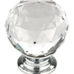 Richelieu BP87373014011 Cabinet Knob, 1-17/32 in Projection, Crystal/Metal, Chrome-Plated